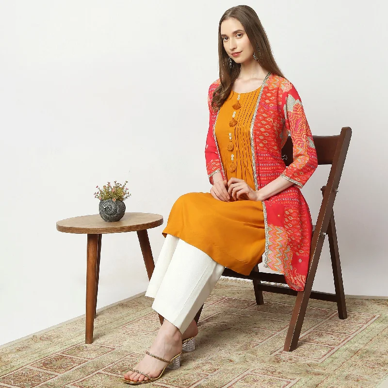 Flare Fit Printed Kurta