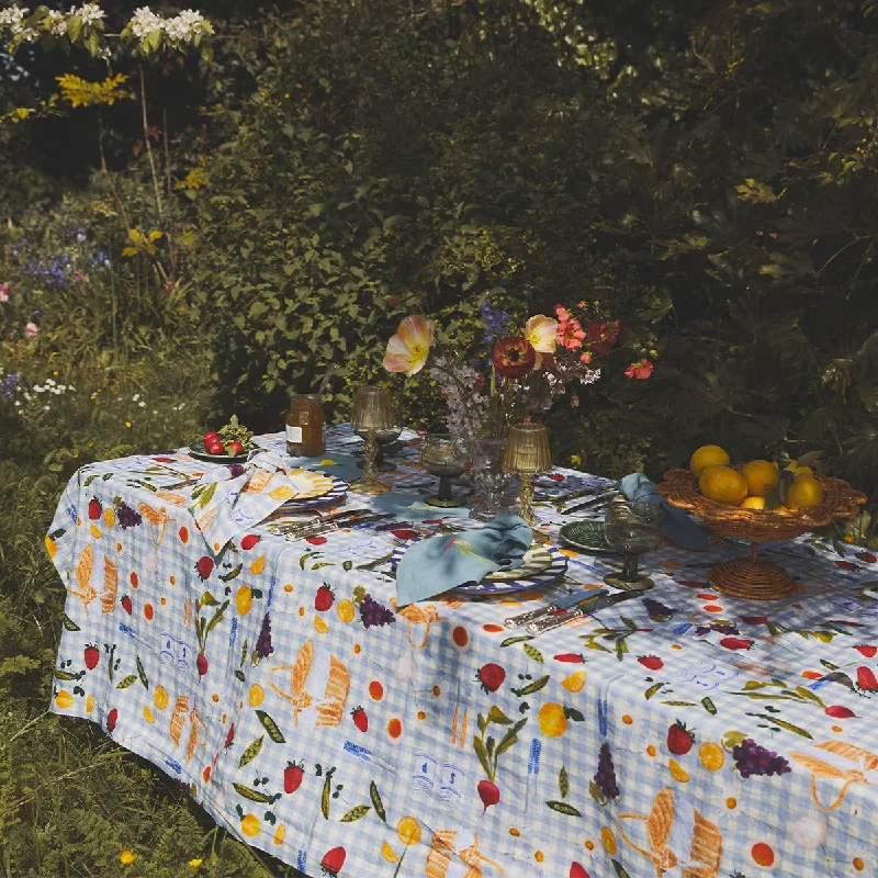 Picnic Alfresco Printed Linen Tablecloth