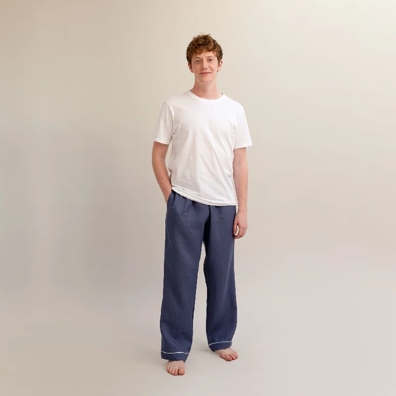 Men's Blueberry Linen Pajama Pants