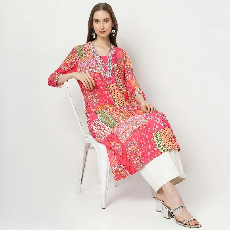 Flare Fit Printed Kurta