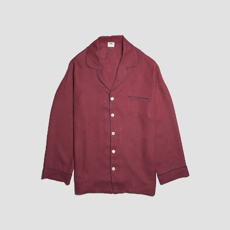 Men's Cherry Linen Pajama Shirt