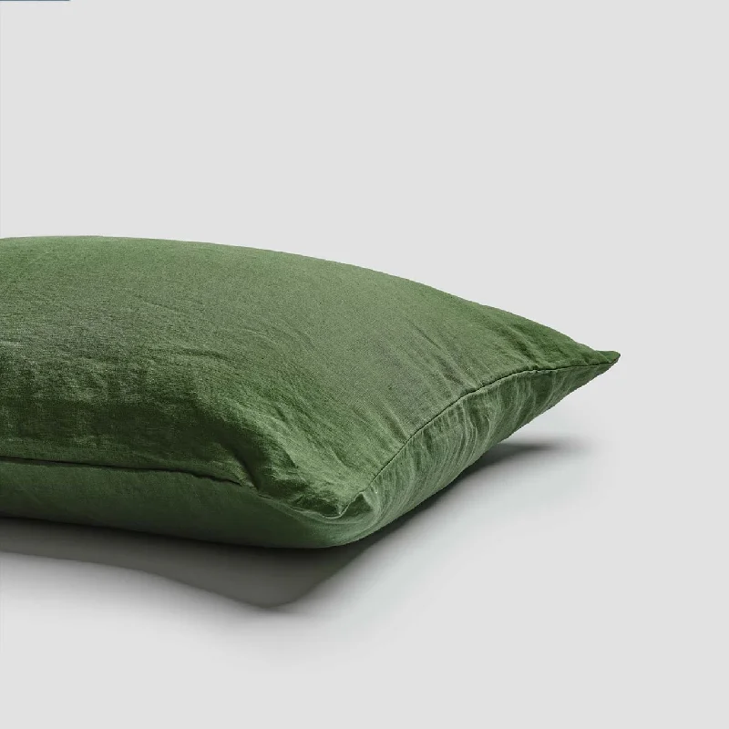 Forest Green 100% Linen Pillowcases (Pair)