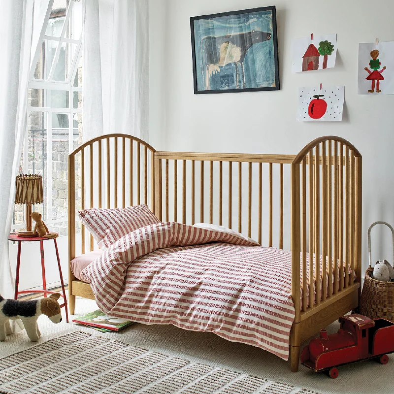 Desert Sand Seersucker Kids Stripe Cotton Bedding Set