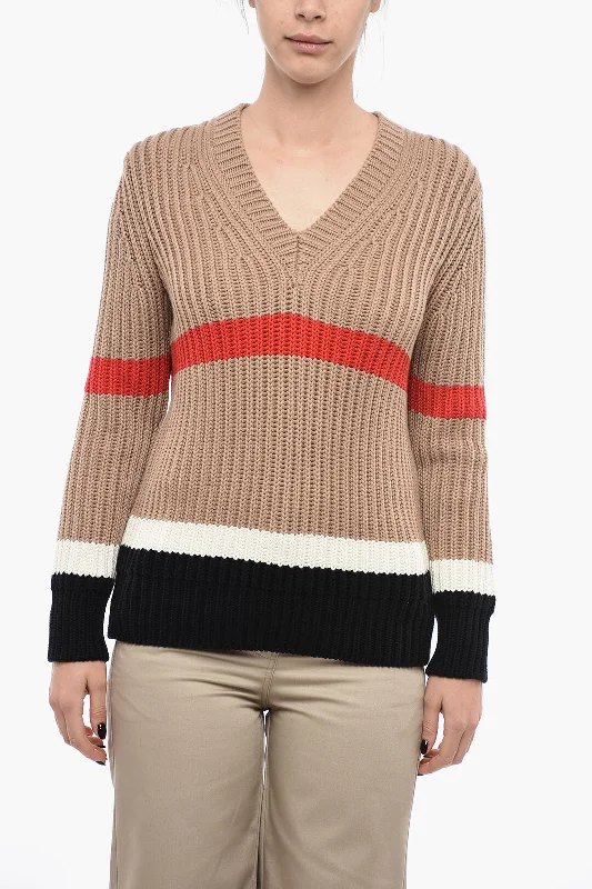 Burberry V-Neck Cashmere Blend Jumper