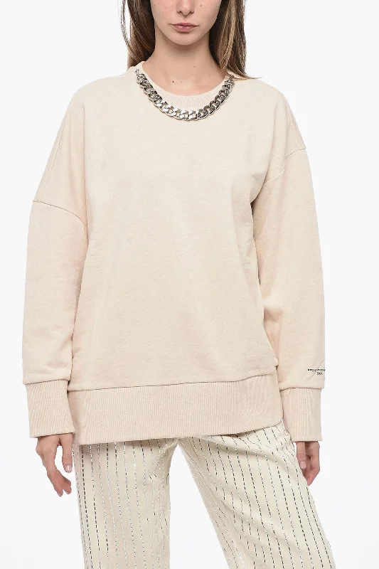 Stella McCartney Brushed Cotton Sweater with Chain Detail