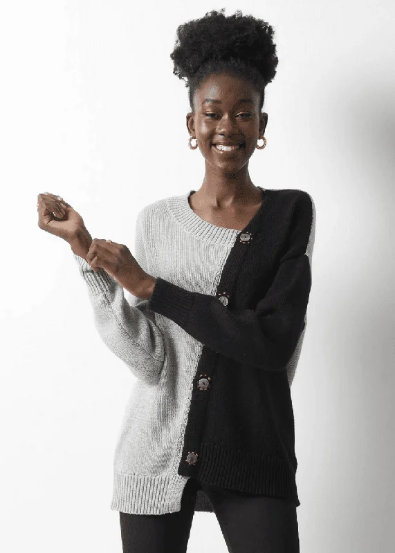 Asymmetric Button Pullover