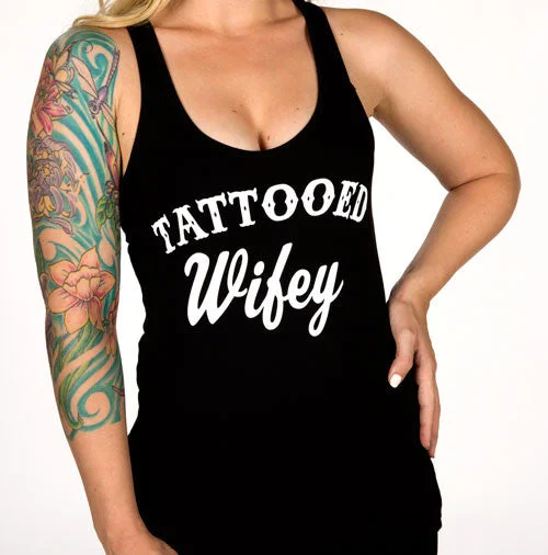 Tattooed Wifey Women's Racer Back Tank Top