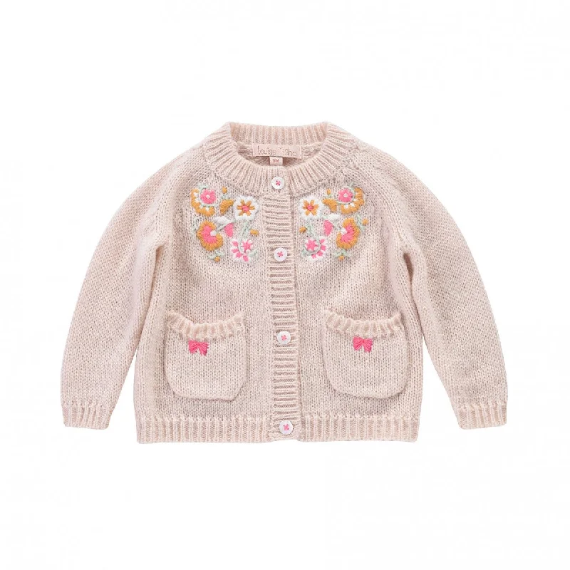 Louise Misha Kids Girl's Gilet Velika Sweaters in Cream