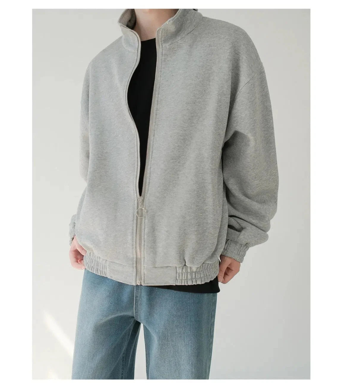 Stand-up Collar Cardigan Sweatshirt