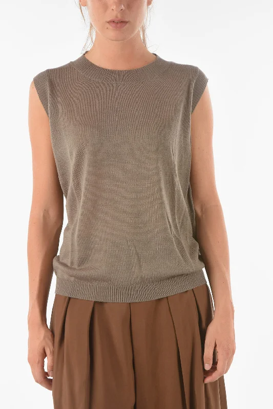 Ixos Knitted CURLIN Tank Top with Ribbed Hems