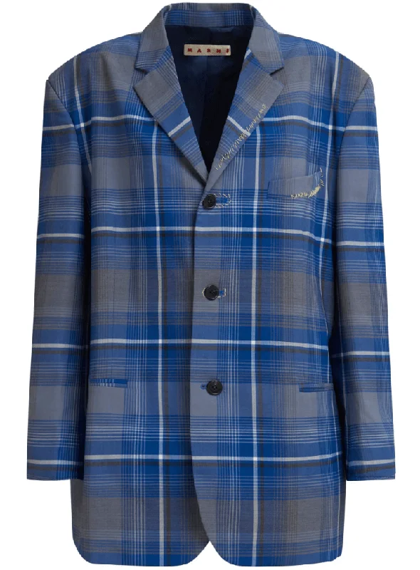 Blue checked blazer