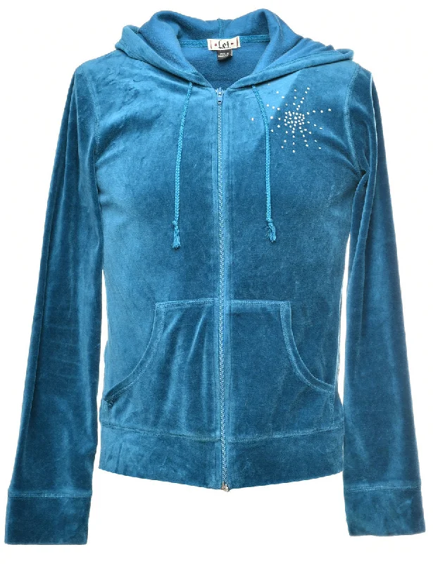 Blue Velvet Track Top - L