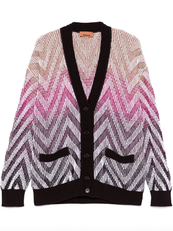 chevron-knit cardigan