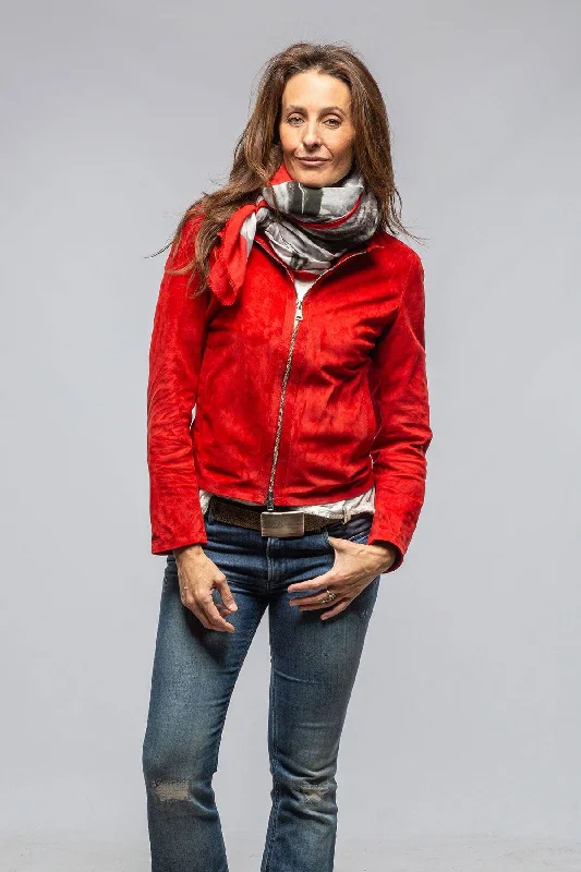 Helen Suede Short Jacket In Rossa