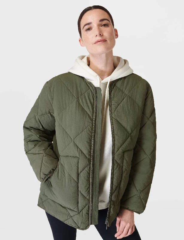 On The Move Quilted Jacket - Ivy Green