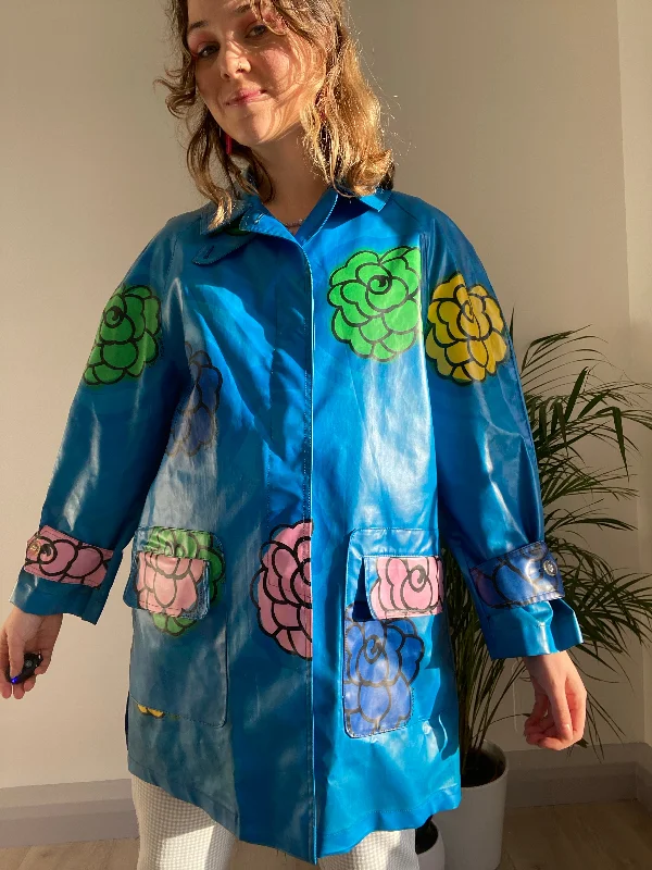 Vintage Blue Rain Coat (S)