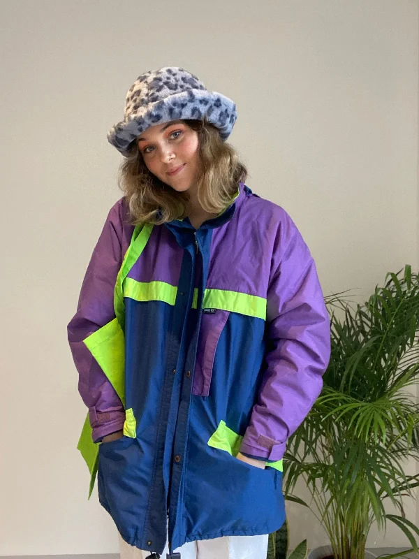 Vintage Purple and Green Coat (S)