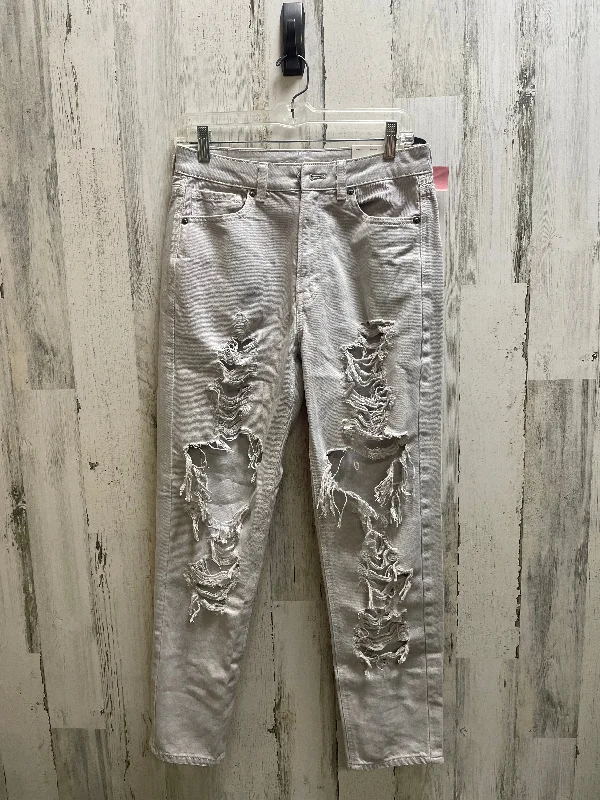 Jeans Straight By American Eagle In Grey Denim, Size: 6