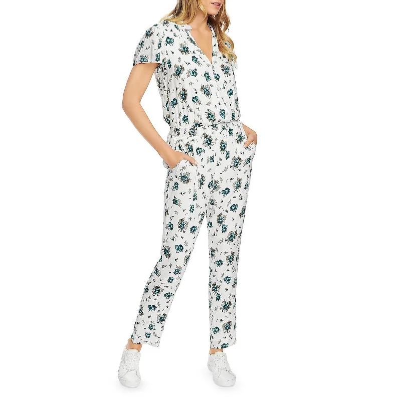 1.State Womens Ruffled Smocked Jumpsuit