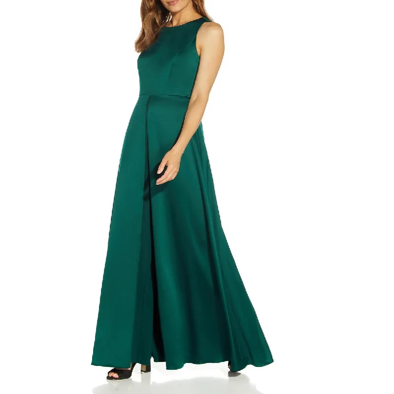 Adrianna Papell Womens Satin Wide Leg Jumpsuit