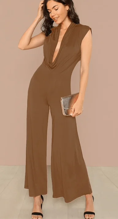 BELLA BROWN JUMPSUIT