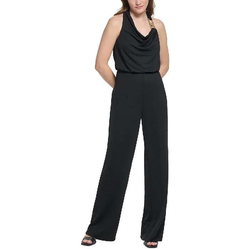 Calvin Klein Womens Chain Cowlneck Jumpsuit