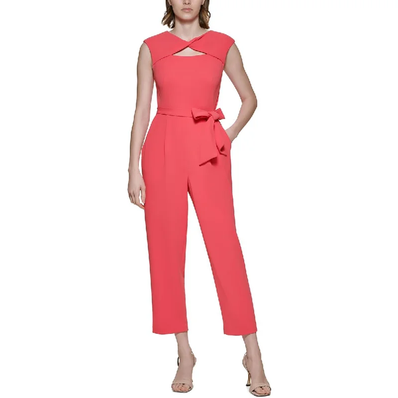 Calvin Klein Womens Twist Front Cutout Jumpsuit