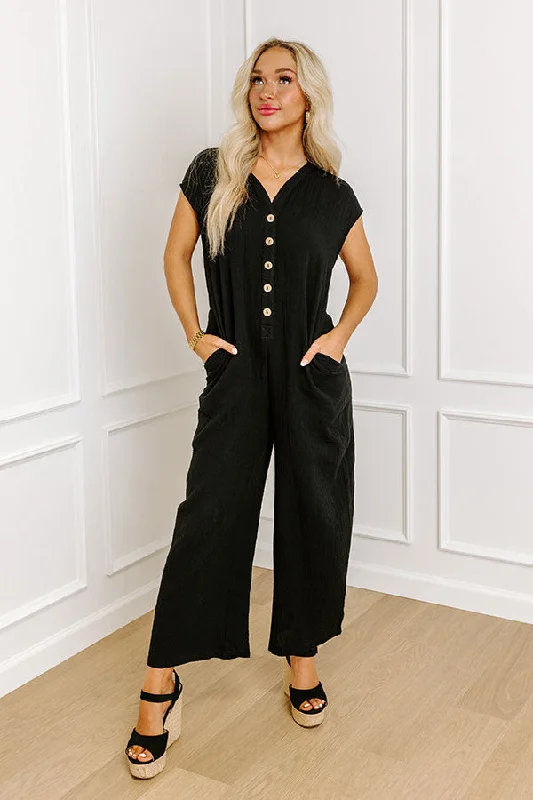 Coastal Travels Jumpsuit in Black