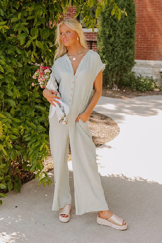 Coastal Travels Jumpsuit in Sage