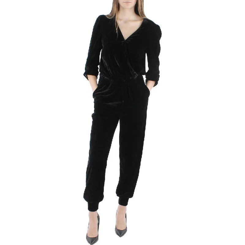 Generation Love Womens Velvet Jogger Jumpsuit