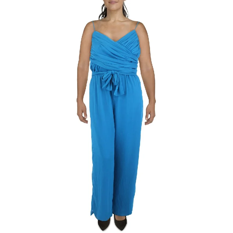 Guess Womens Gathered Surplice Neckline Jumpsuit