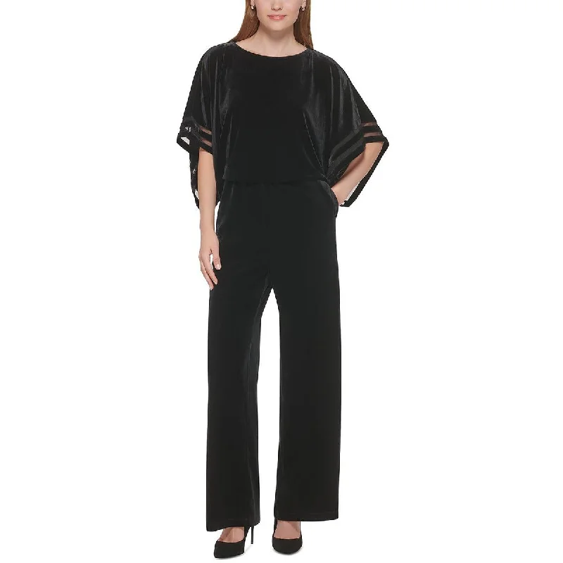 Jessica Howard Womens Velvet Drapey Jumpsuit