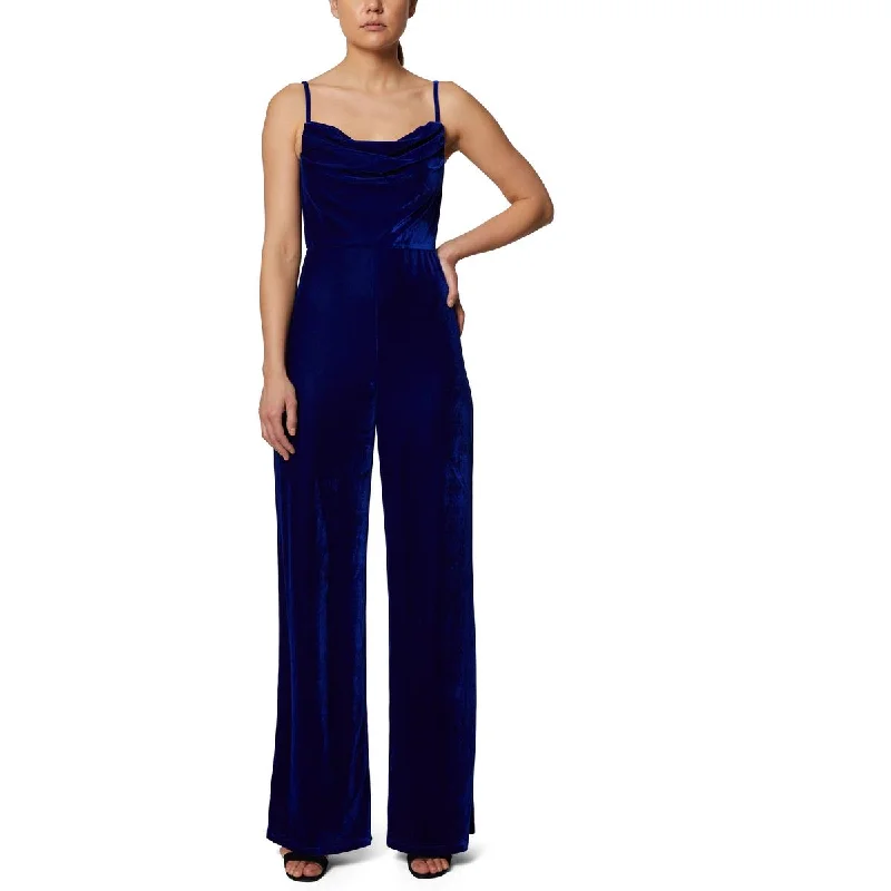 Laundry by Shelli Segal Womens Velvet Straight Leg Jumpsuit