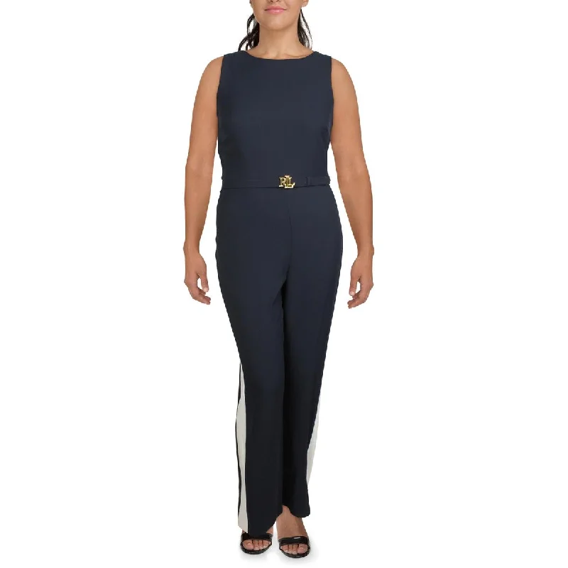 Lauren Ralph Lauren Womens Crepe Colorblock Jumpsuit