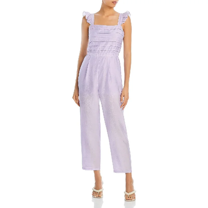 Lost + Wander Womens Shutter Pleat Smocked Back Jumpsuit