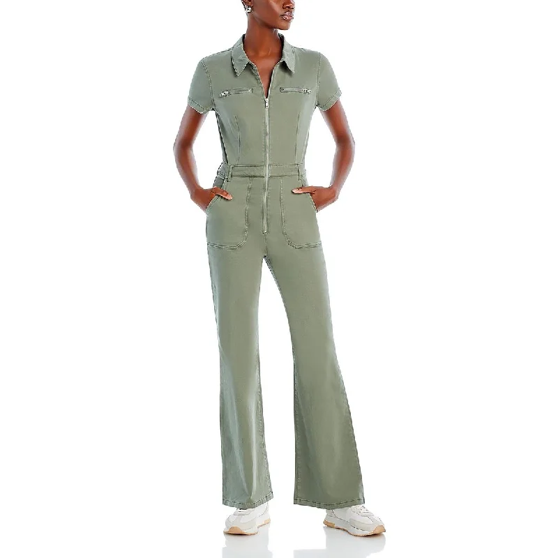 Pistola Womens Solid Short Sleeve Jumpsuit