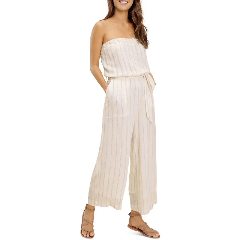 Splendid Womens June Linen Blend Striped Jumpsuit