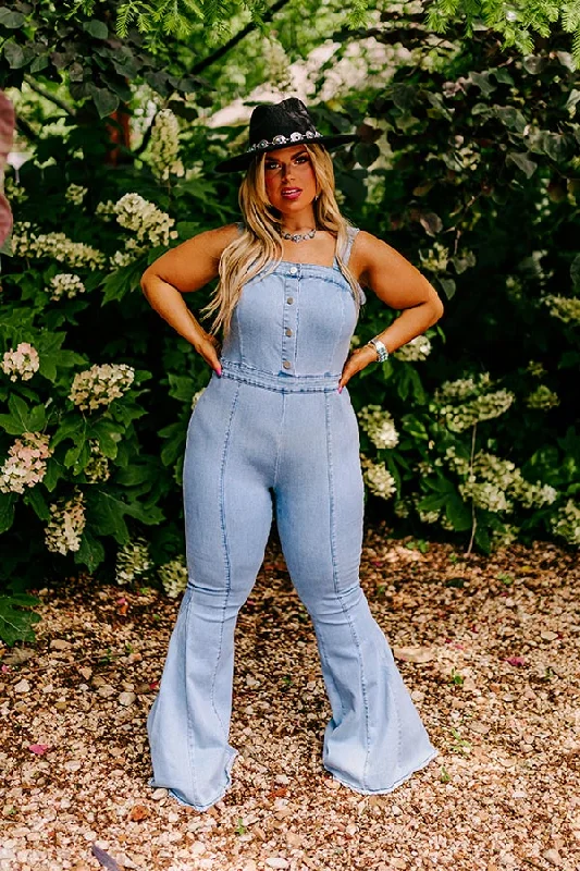 The Pike Denim Jumpsuit in Light Wash Curves