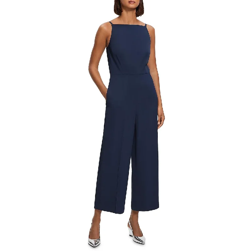 Theory Womens Square Neck Sleeveless Jumpsuit