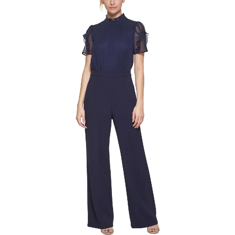 Vince Camuto Womens Petites Chiffon Crepe Jumpsuit