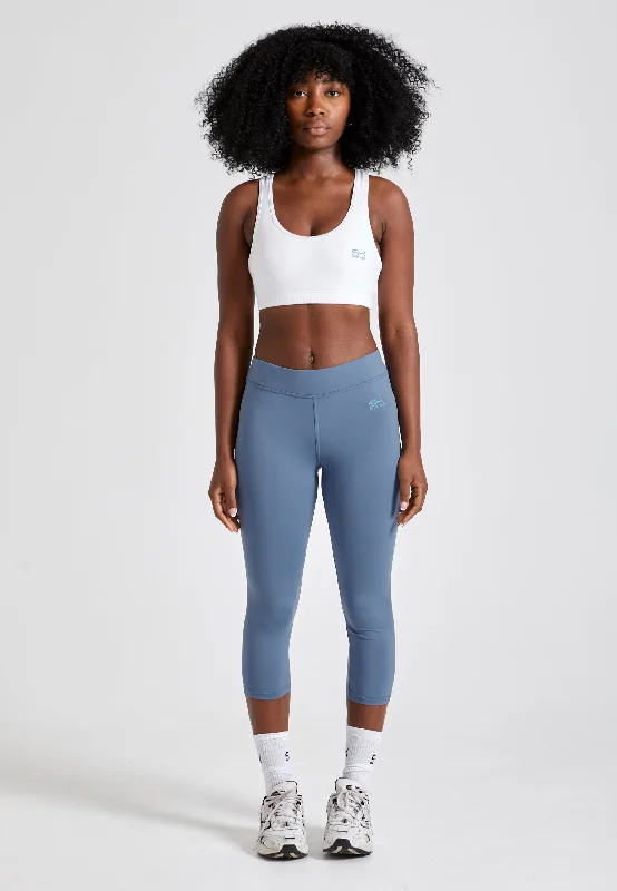 3/4 Sport Leggings, grau blau