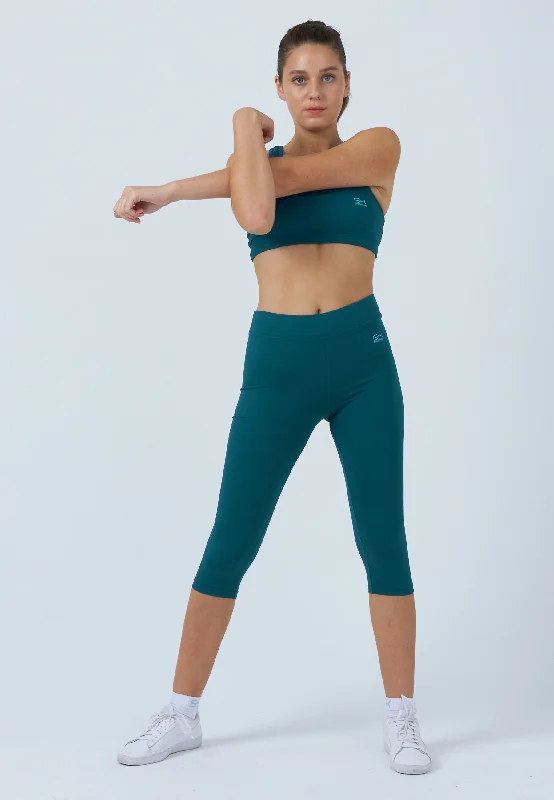 3/4 Sport Leggings, petrol grün