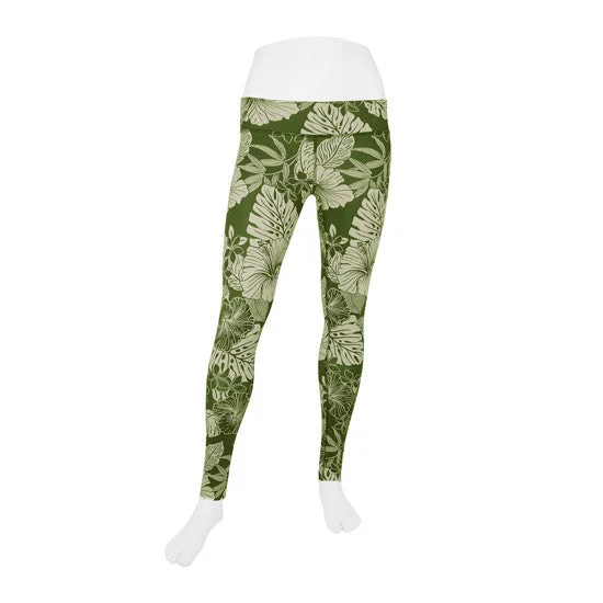 Kohala Wahine UPF Leggings in Green