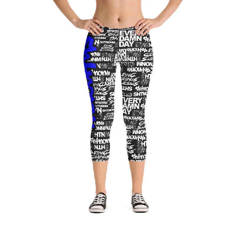 SHTNONM - CAPRI LEGGINGS (BLACK/BLUE)