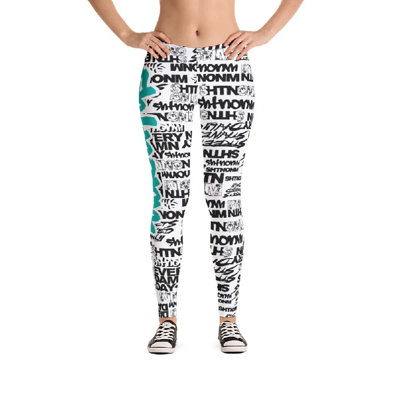 SHTNONM - LEGGINGS (WHITE/TIFFANY MINT)