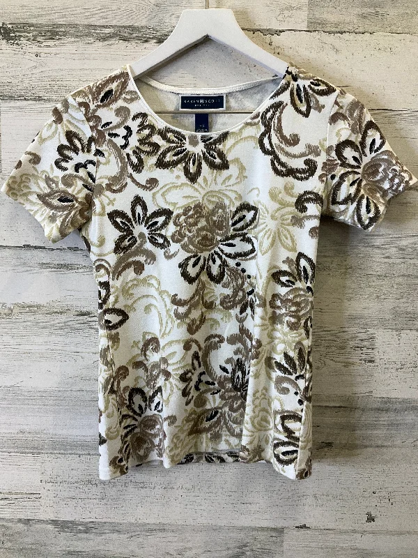 Brown Top Short Sleeve Karen Scott, Size Petite   S