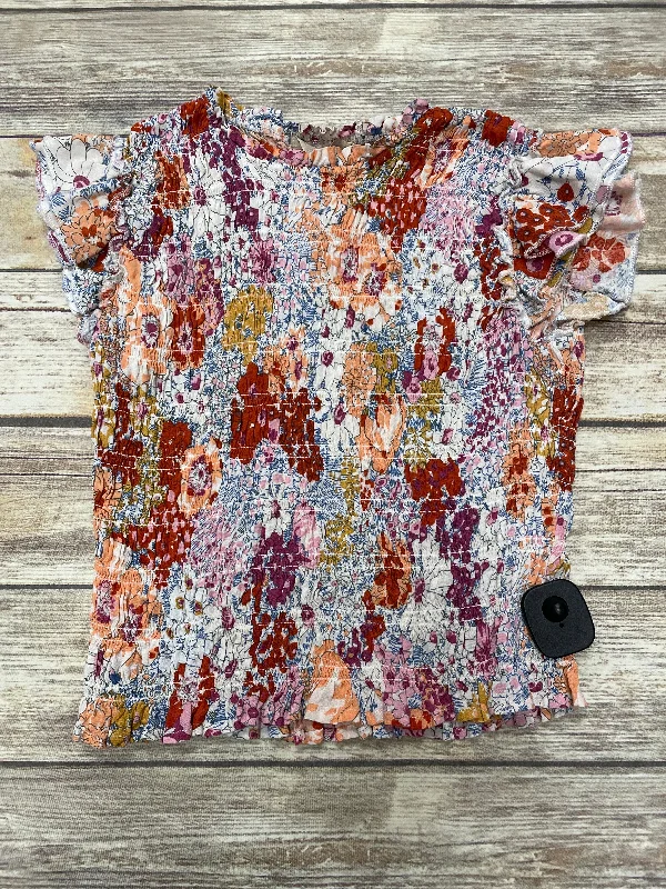 Floral Print Top Short Sleeve Liberty Love, Size L