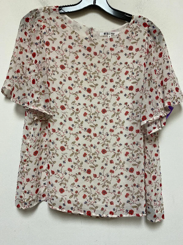 Floral Print Top Short Sleeve Walt Disney, Size Xs