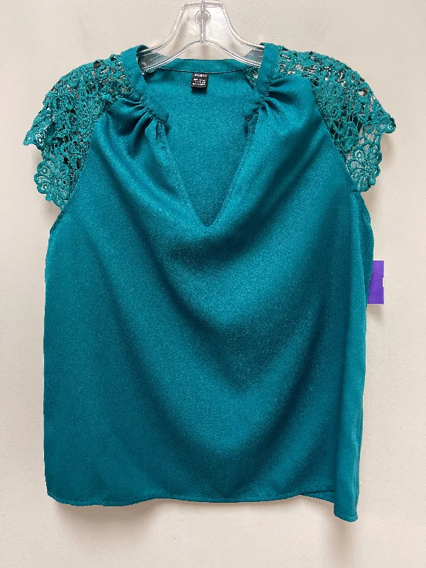 Green Top Short Sleeve Shein, Size L