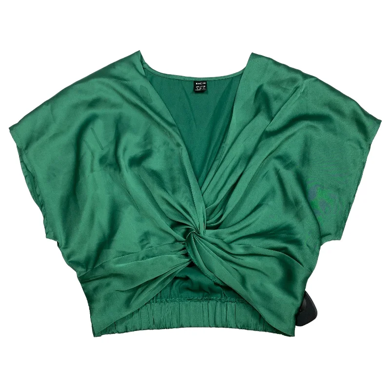 Green Top Short Sleeve Shein, Size S